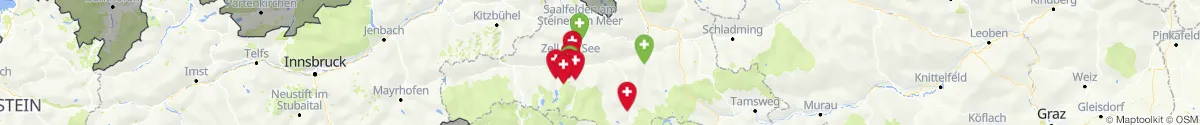 Kartenansicht für Apotheken-Notdienste in der Nähe von Fusch an der Großglocknerstraße (Zell am See, Salzburg)